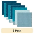 thumbnail interactive-video image 1 of (3 pack) Mainstays 4 Pieces, Waffle Dishcloths, Topaz, 1 of 10