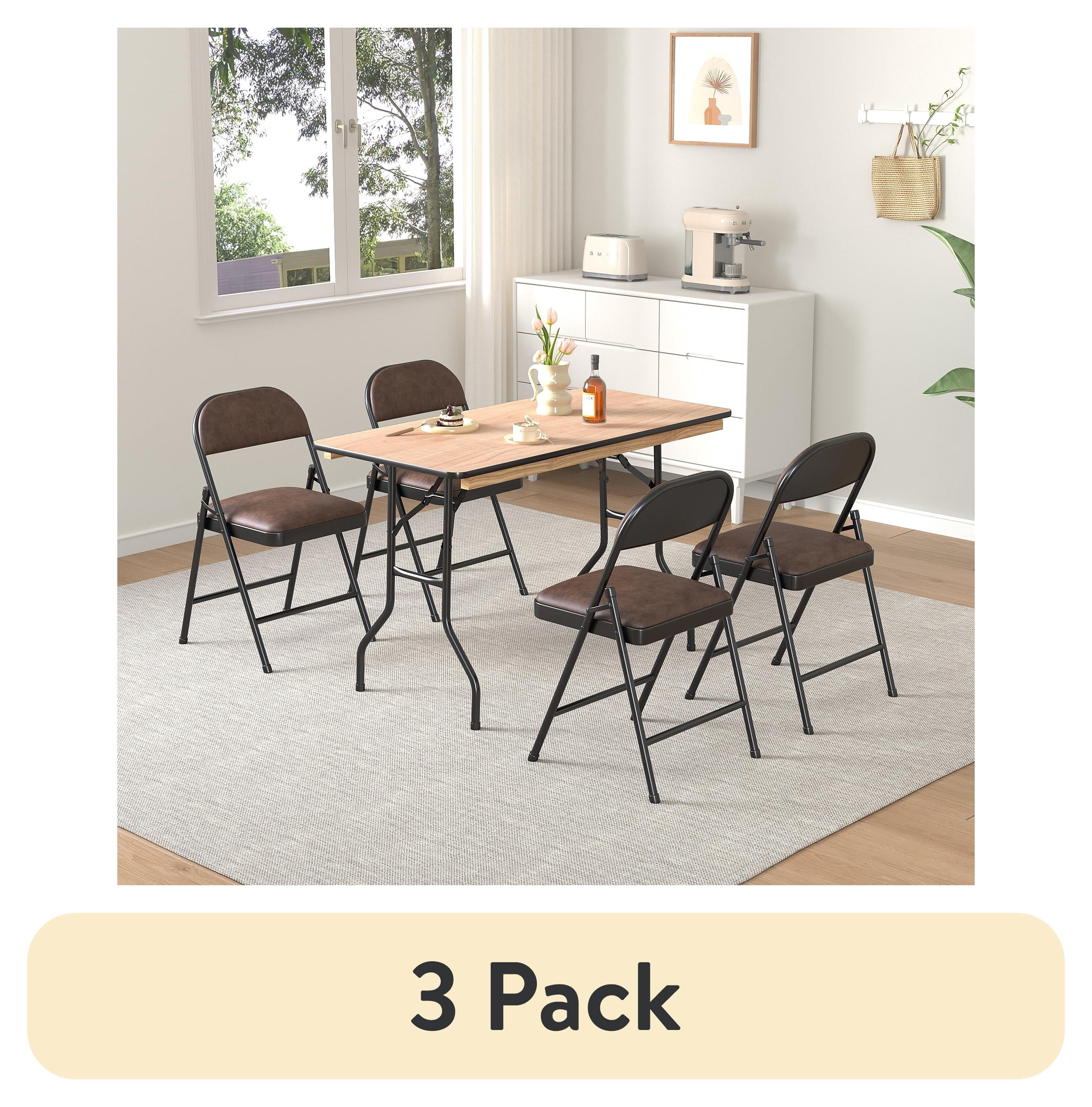 (3 pack) Mainstays 4 ft Wood Top Folding Banquet Table, Natural