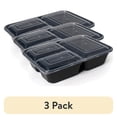 thumbnail image 1 of (3 pack) Mainstays 5-Pack Meal Prep Containers with 3 Compartments, BPA-Free, Leak-Resistant, Microwave and Dishwasher Safe, 1 of 11