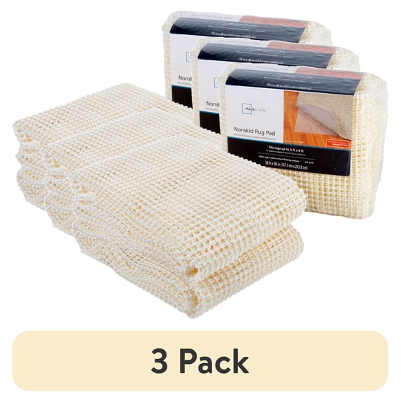 (3 pack) Mainstays 5' x 8' Non-Skid Non-Slip Cream Rug Pad