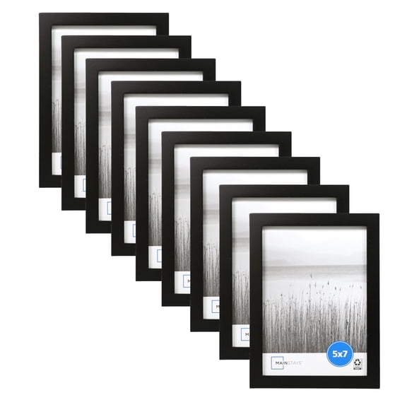 (3 pack) Mainstays - 5x7 Picture Frame - Black Gallery Linear Program Tabletop & Wall Photo Frame, Set of 3