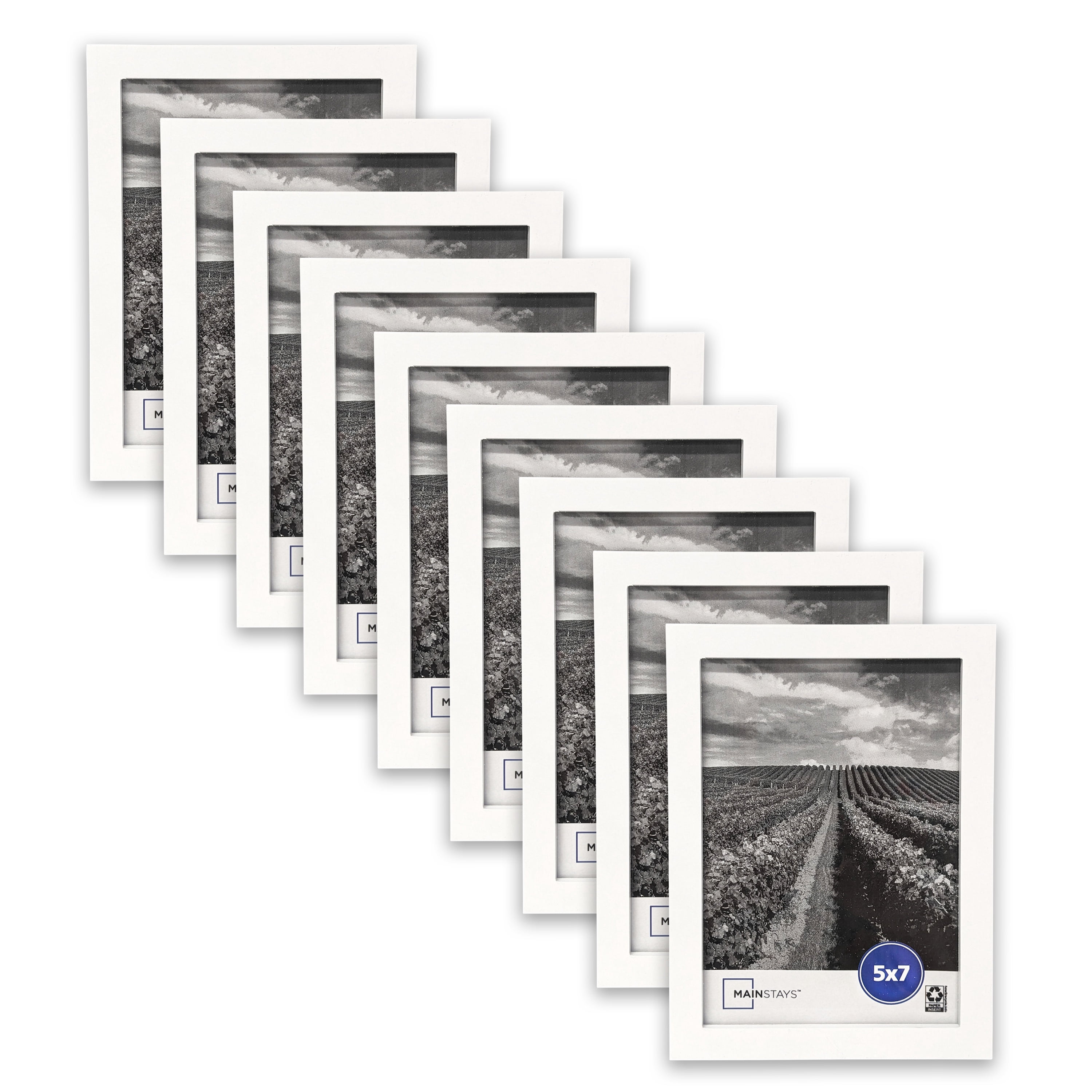 Mainstays 5x7 White Gallery Picture Frame Set of 3 for Photos or ...