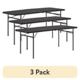 thumbnail image 1 of (3 pack) Mainstays 6 ft Rectangle Centerfold Folding Table, Black, 1 of 12