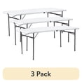 thumbnail image 1 of (3 pack) Mainstays 6 ft Rectangle Fold-in-Half Folding Table, White, 1 of 7
