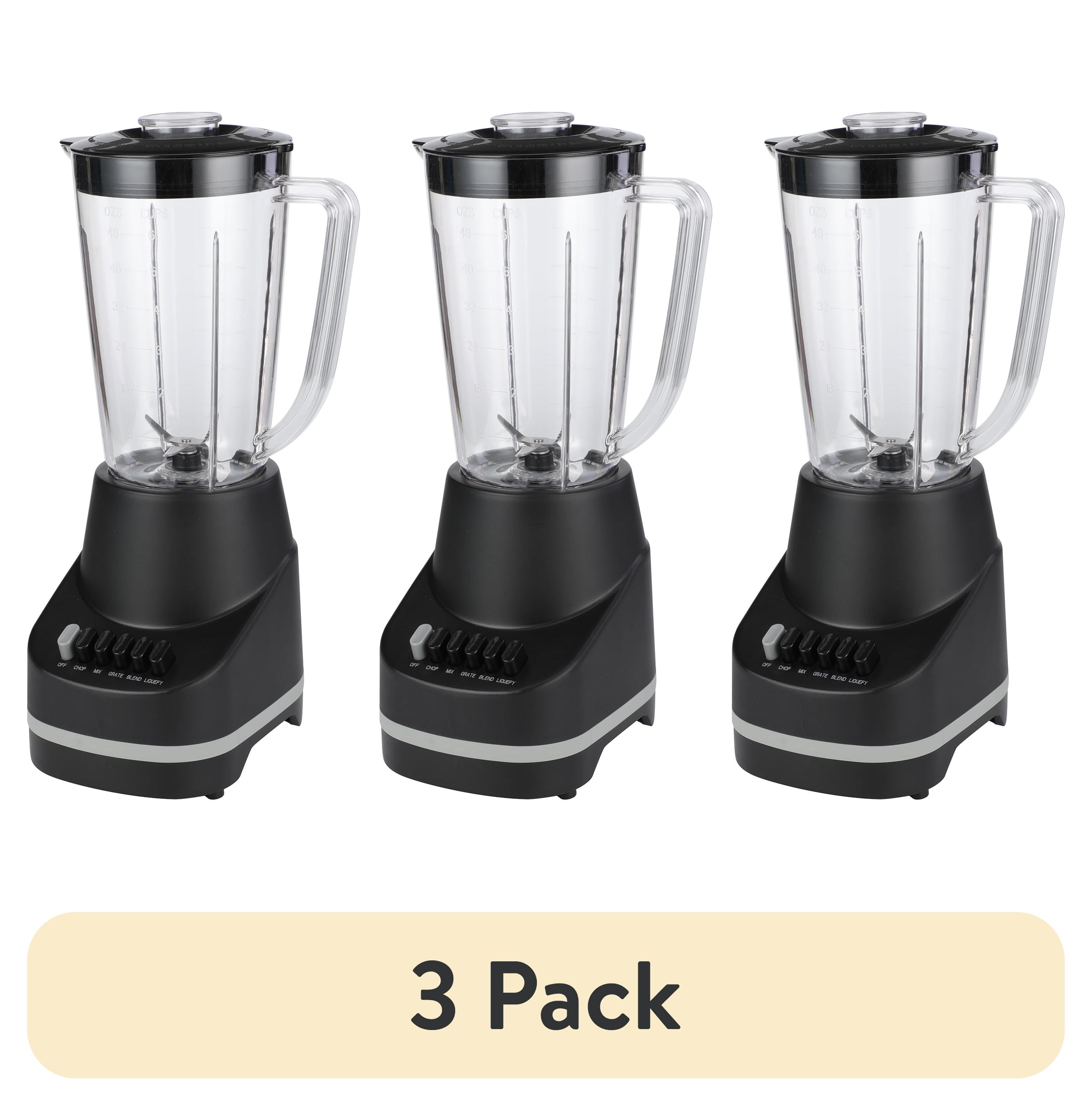 (3 pack) Mainstays 6-Speed Blender with 48 oz/1.5 L Pitcher, Black, New