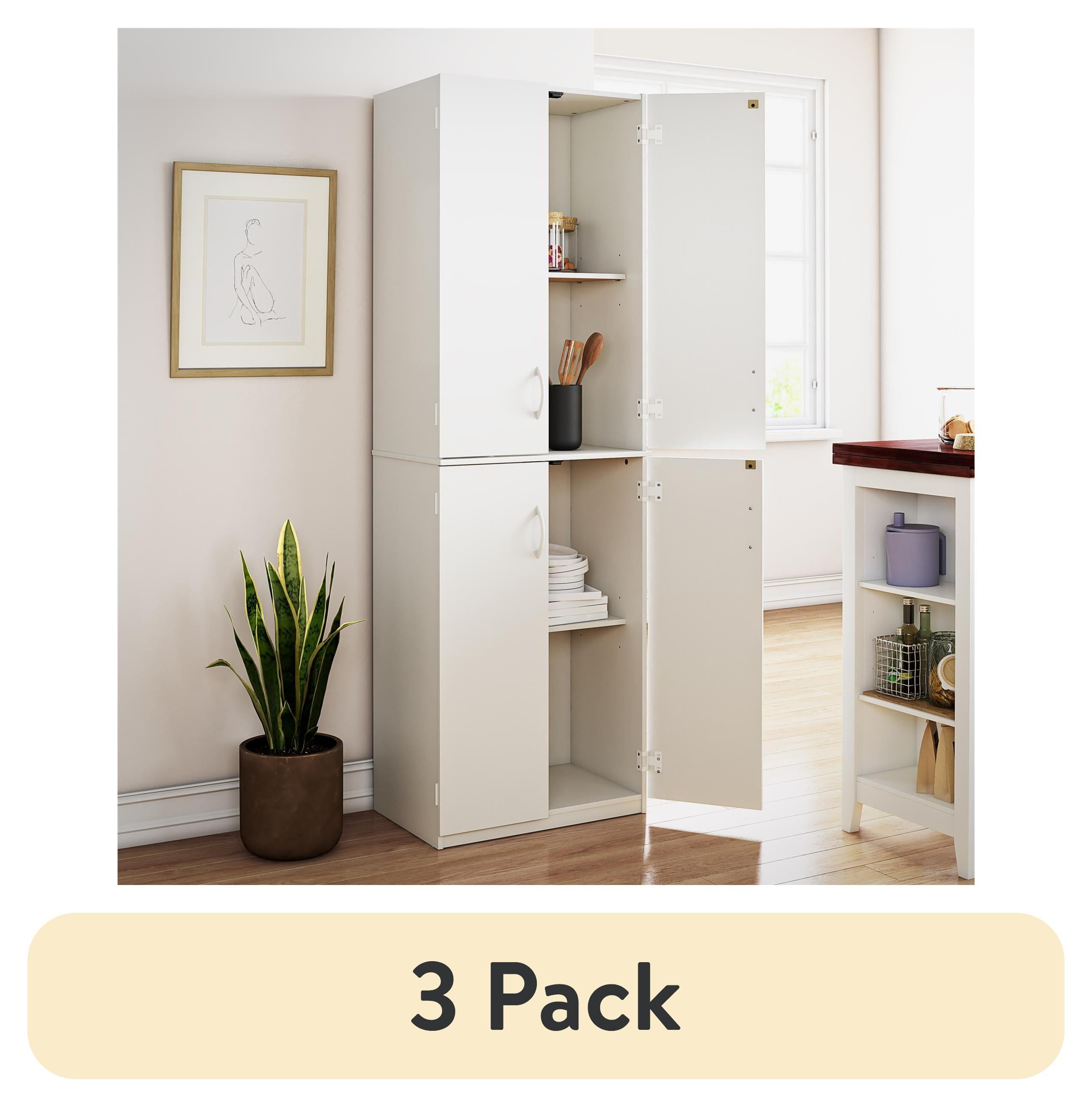 (3 pack) Mainstays 72" 4-Door Cabinet, White