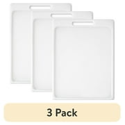 3 pack Mainstays Polypropylene Non-Slip Cutting Board, White, 8.5 X 11