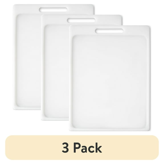 (3 pack) Mainstays 8.5"X11" Non-Slip Poly Cutting Board, White Color