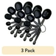 thumbnail interactive-video image 1 of (3 pack) Mainstays 8-Piece Kitchen Measuring Cup & Spoon Set, Raised Measurements, Black, Polypropylene, 1 of 12