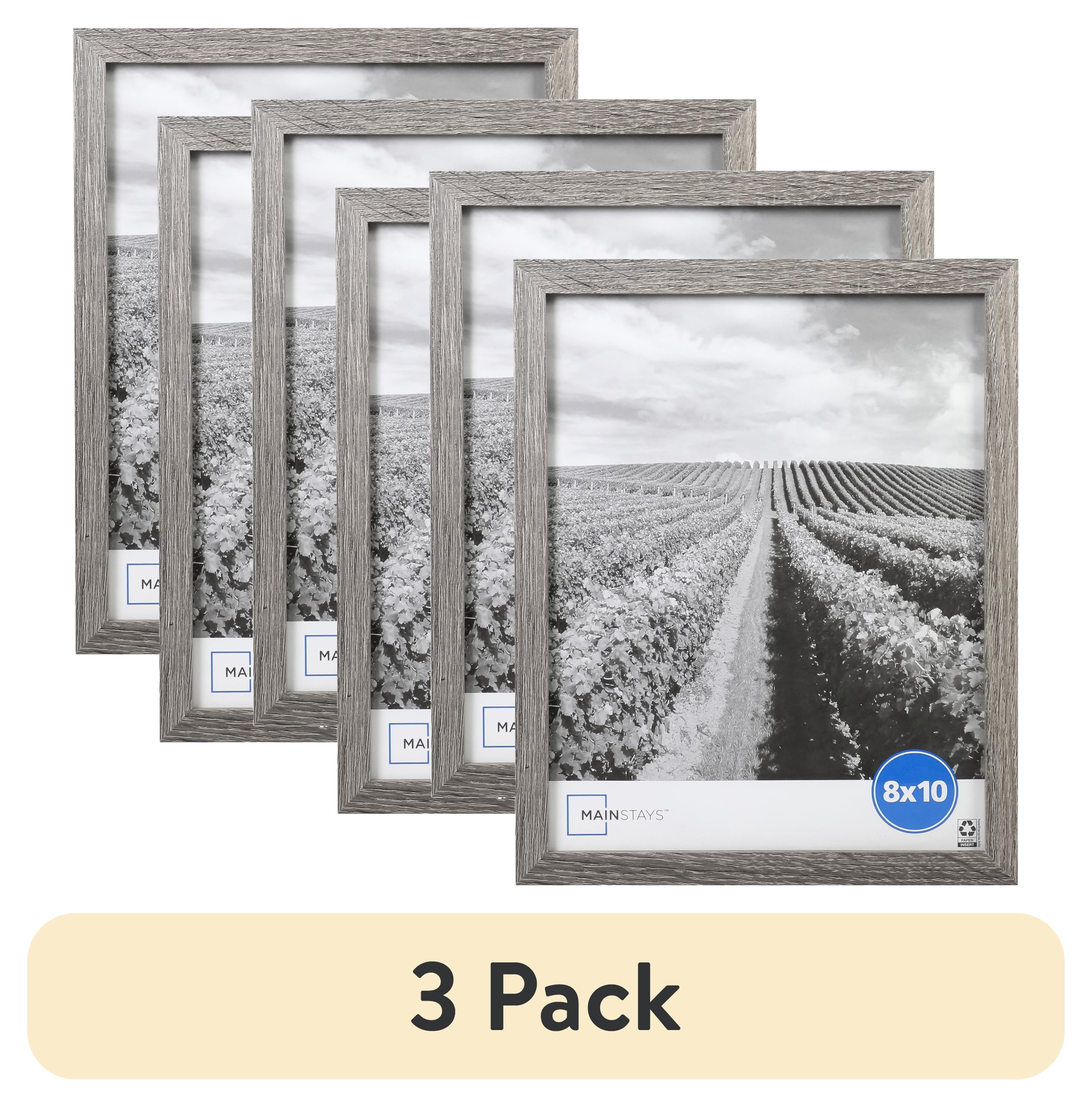 (3 pack) Mainstays 8x10 Linear Picture Frame, Rustic Gray, Set of 2