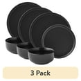 thumbnail image 1 of (3 pack) Mainstays Alessandra 12-Piece Stoneware Dinnerware Set Matte Black, 1 of 9