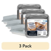 (3 pack) Mainstays 8" Aluminum Square Cake Pans with Lids, 4 Count