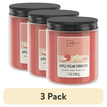 (3 pack) Mainstays Apple Pecan Scented 3-Wick Glass Jar Candle, 7oz