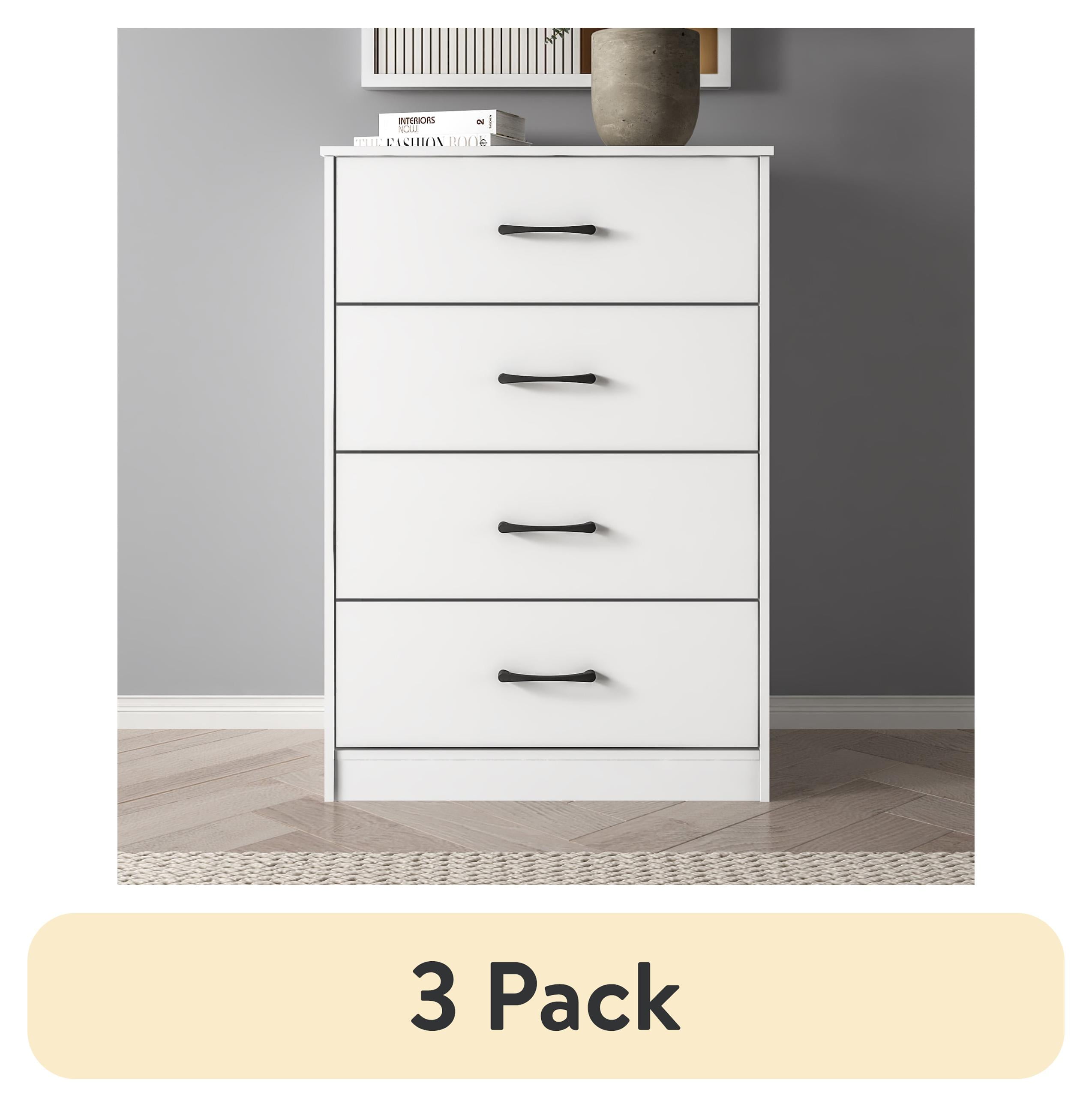 (3 pack) Mainstays Ardent 4 Drawer Dresser, White