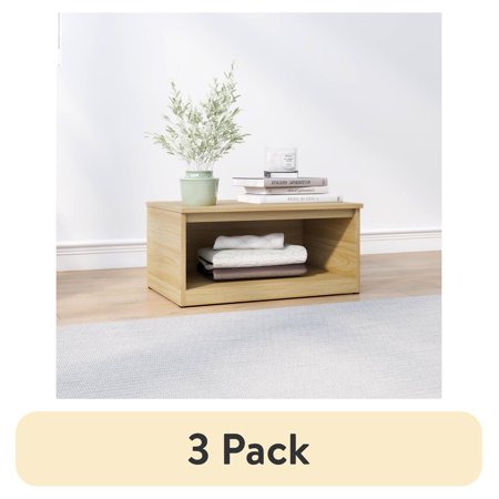 (3 pack) Mainstays Ardent Open Shelf Modular Storage System, Euro Oak
