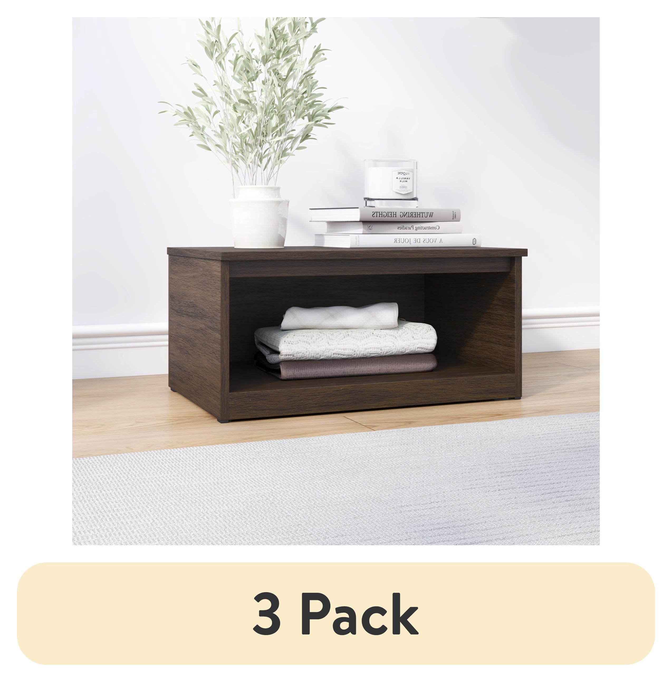 (3 pack) Mainstays Ardent Open Shelf Modular Storage System, Walnut