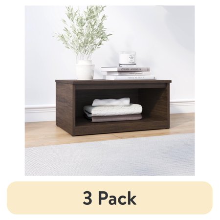 (3 pack) Mainstays Ardent Open Shelf Modular Storage System, Walnut