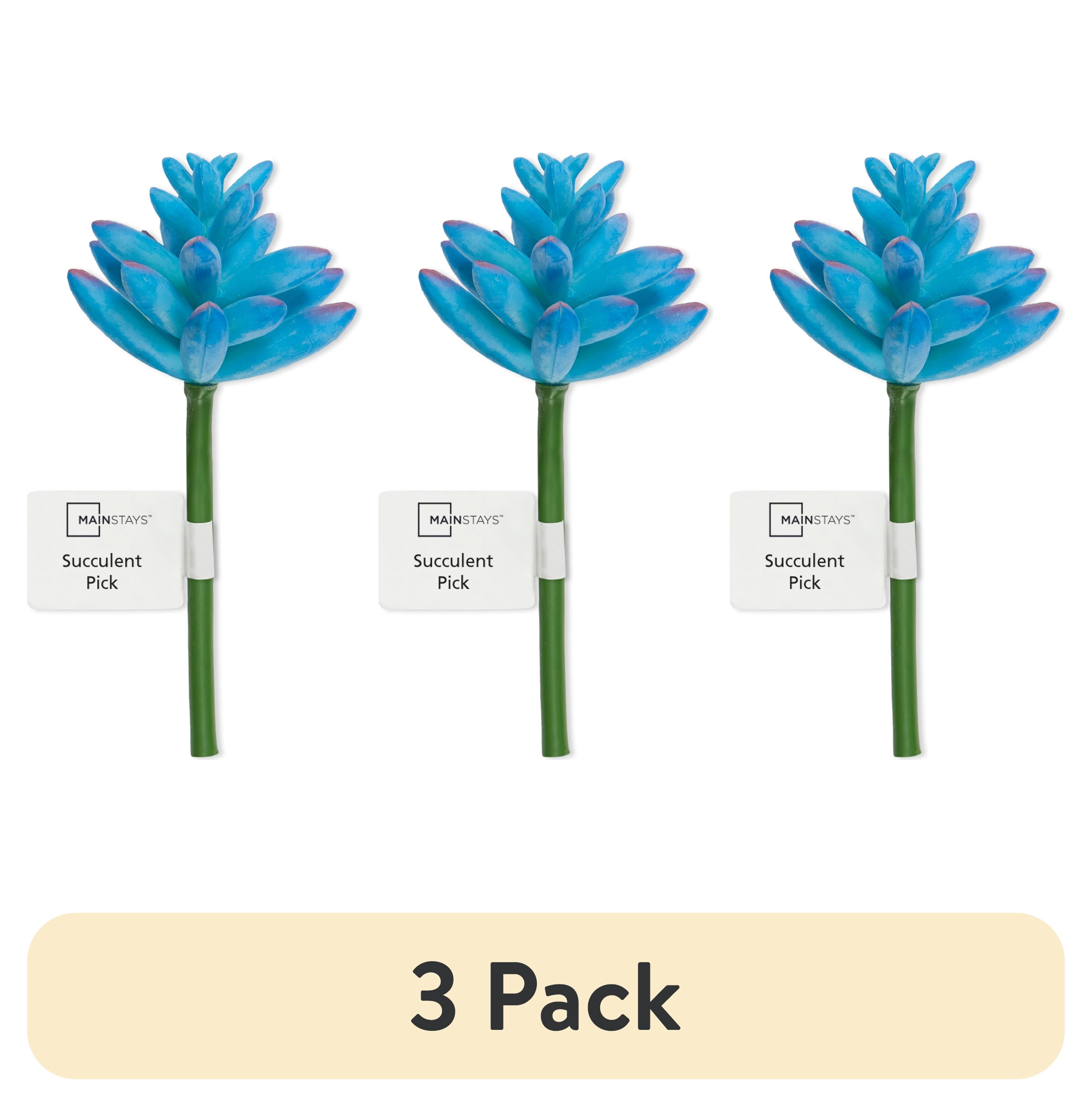 (3 pack) Mainstays Artificial Succulent Pick 2 inch x 4.25 inch Blue
