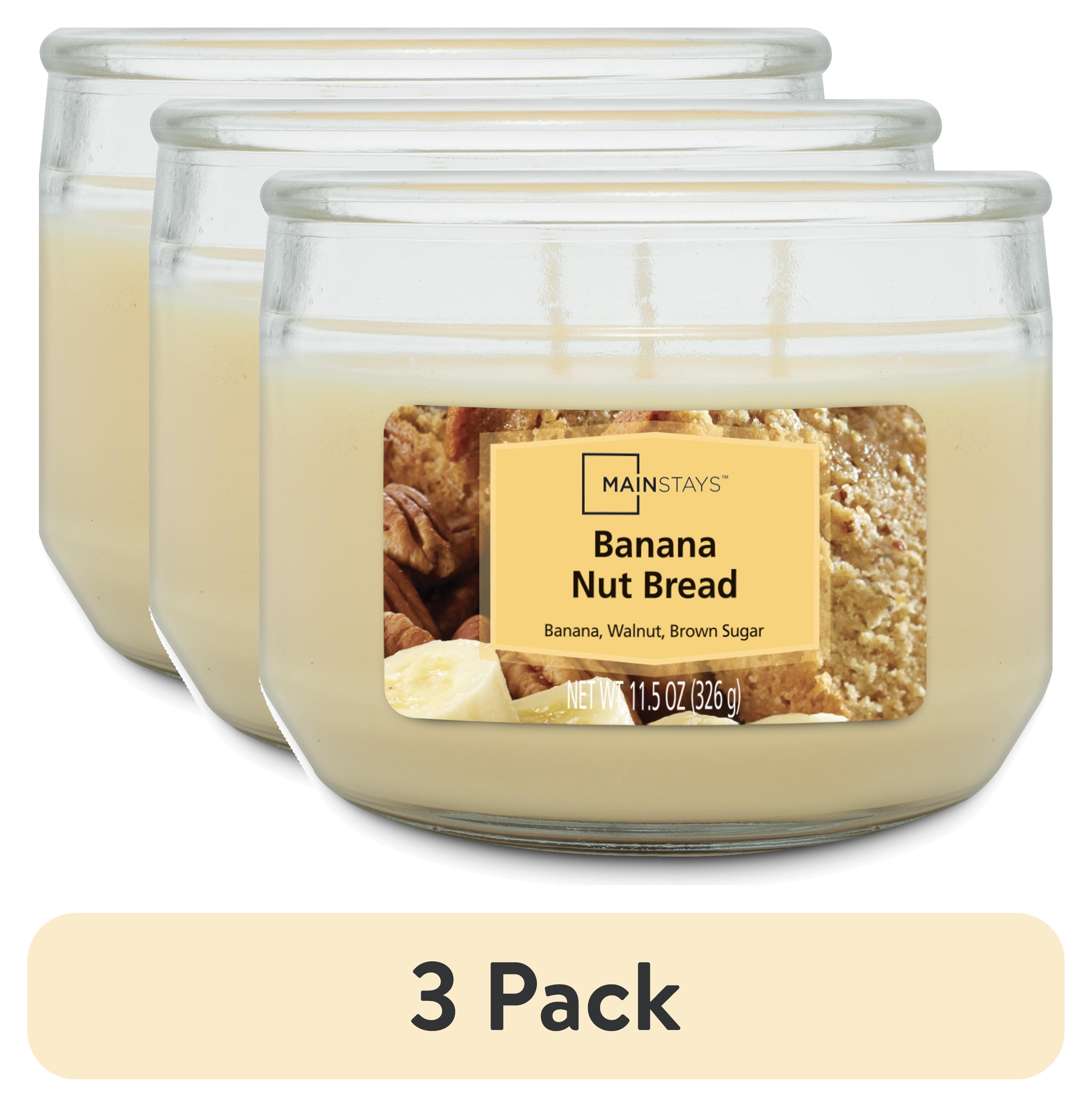 (3 pack) Mainstays Banana Nut Bread 3 Wick Candle, 11.5 oz