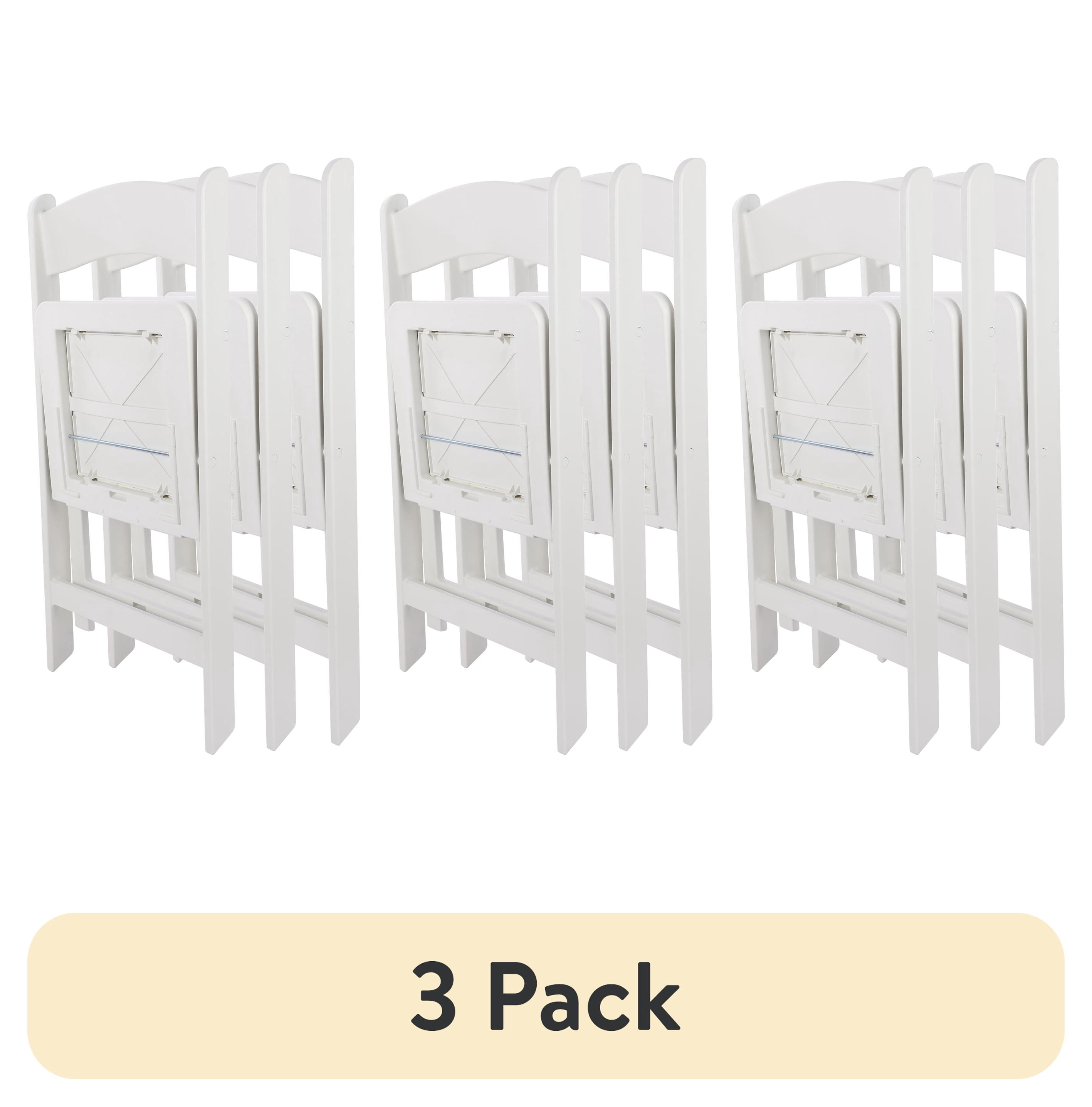 (12 pack) Mainstays Banquet Padded Resin Folding Chair, White (Set of 4)