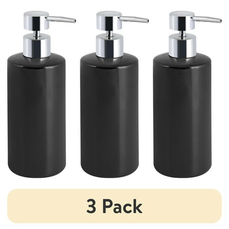 (3 pack) Mainstays Basic Ceramic Lotion Pump Rich Black