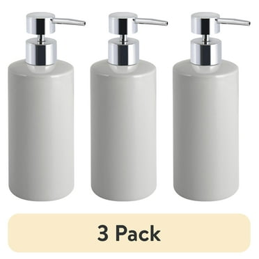 (3 pack) Mainstays Basic Ceramic Lotion Pump Soft Silver Grey