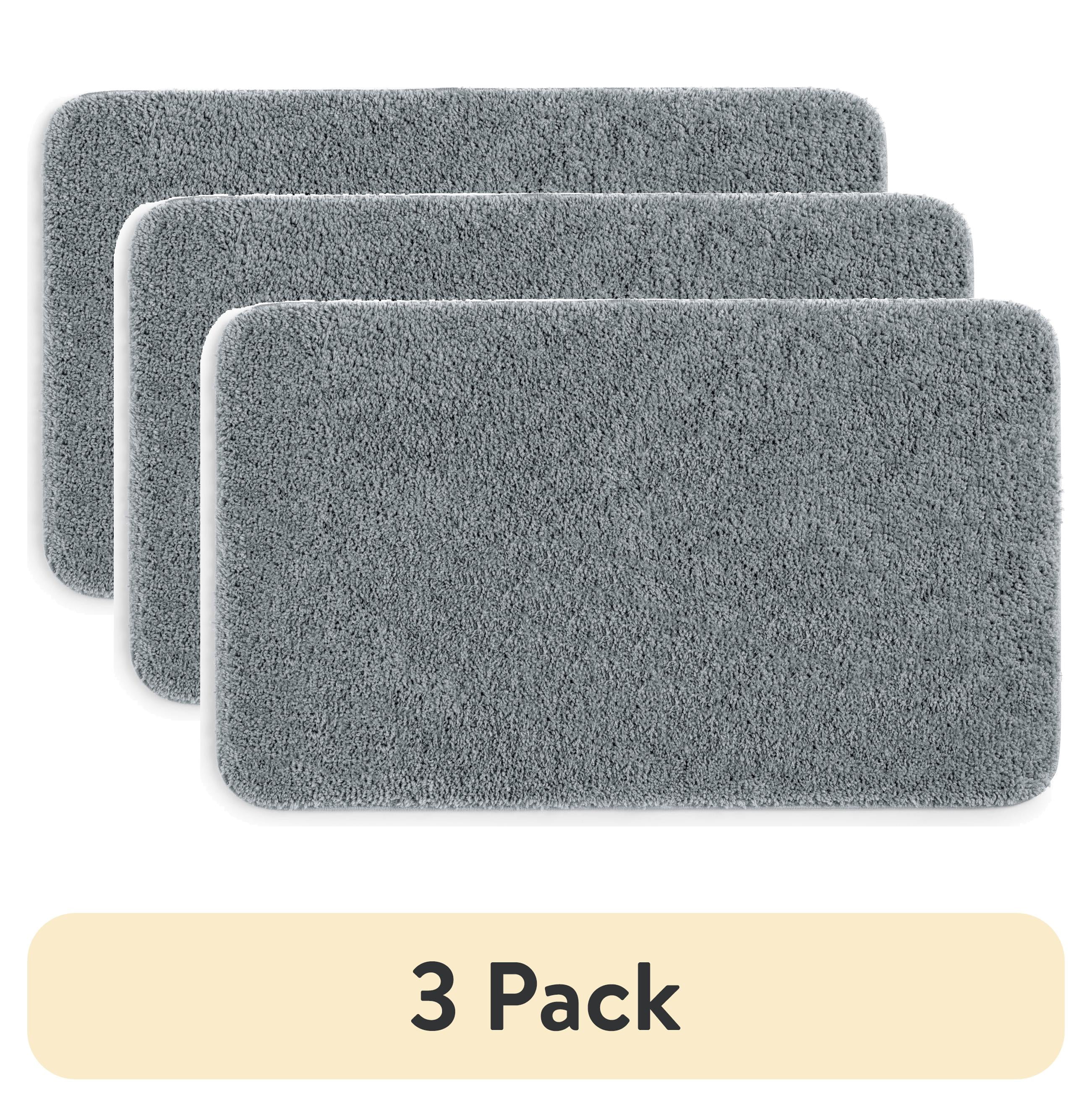 (3 pack) Mainstays Basic Polyester 24" x 40" Large Bath Rug, Grey ...