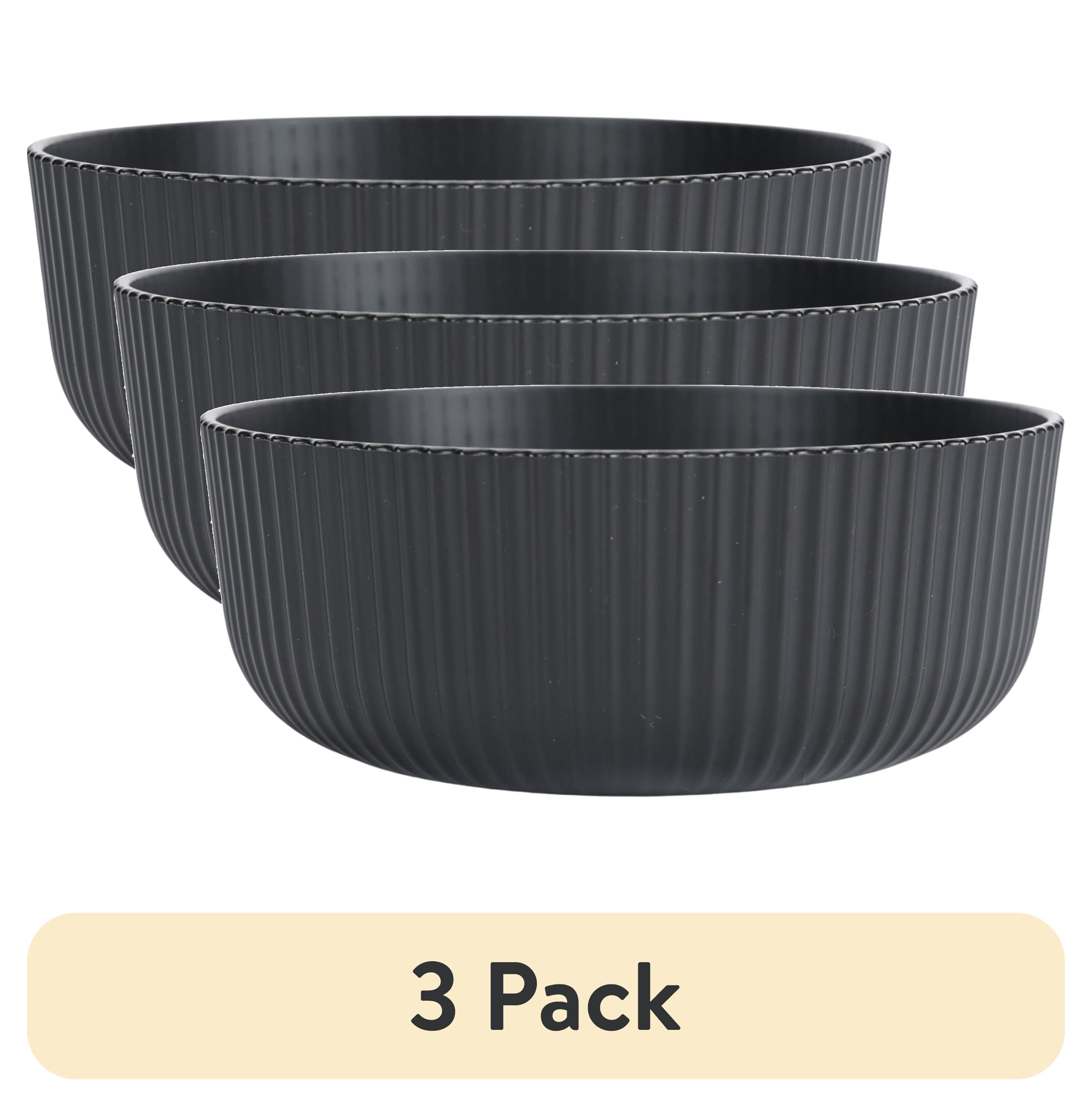 (3 pack) Mainstays - Black Eco-Friendly Recycled Plastic Cereal Bowl, 38-Ounce