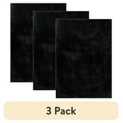 3 pack 3 pack Mainstays Black Faux Fur Area Rug with Non-Slip Backing, 30 in x 46 in