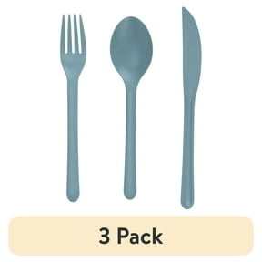 (3 pack) Mainstays - Blue Eco-Friendly Recycled Plastic 3-Piece Flatware Set