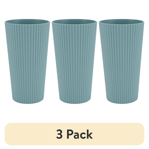 (3 pack) Mainstays - Blue Eco-Friendly Recycled Plastic Beverage Tumbler, 26-Ounce