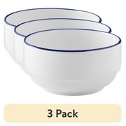 (3 pack) Mainstays Blue Rim Stoneware Bowl