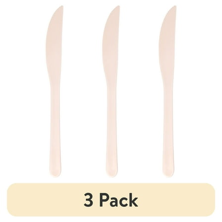 (3 pack) Mainstays - Blush Pink Eco-Friendly Recycled Plastic 3-Piece Flatware Set
