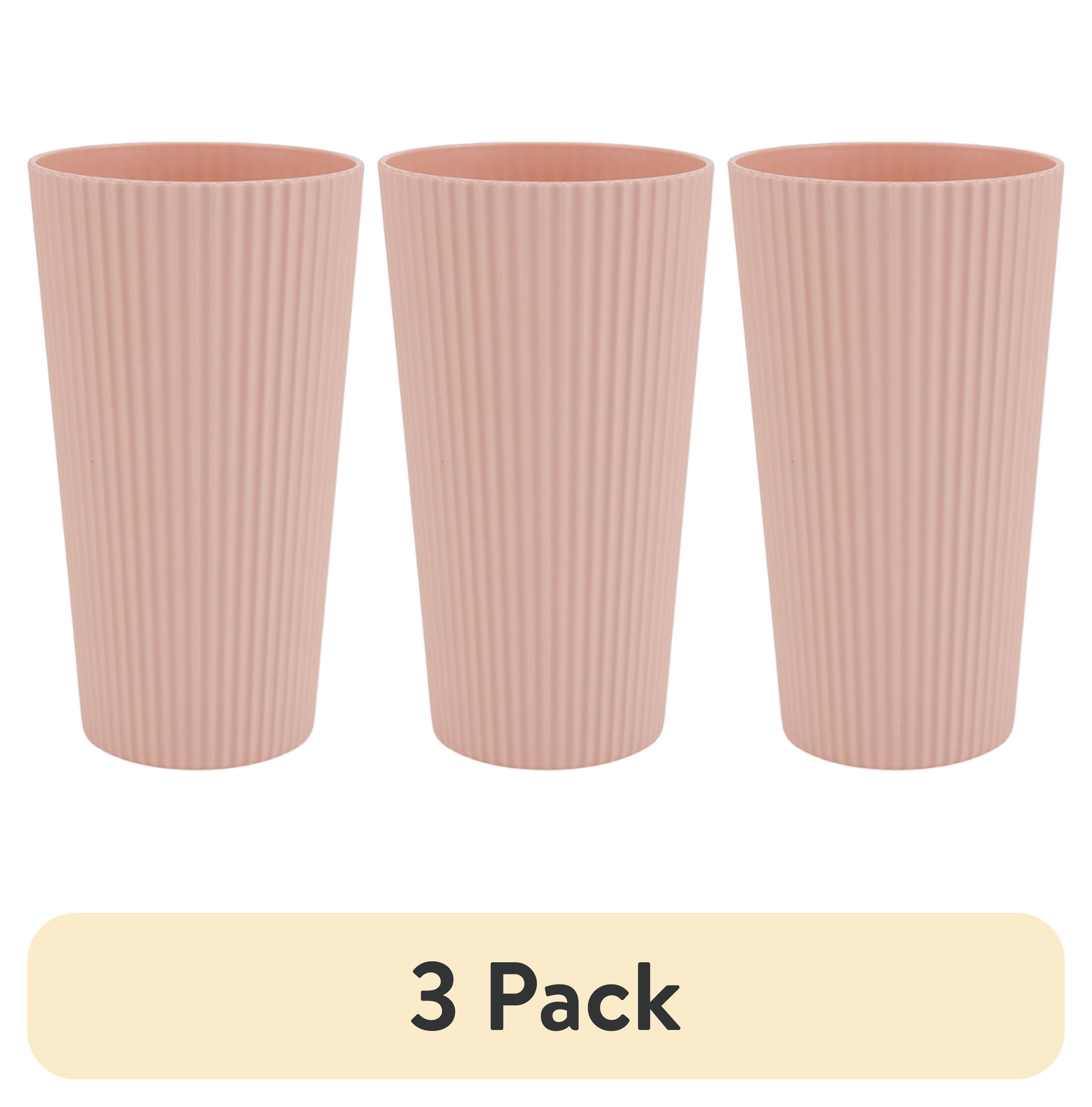 (3 pack) Mainstays - Blush Pink Eco-Friendly Recycled Plastic Beverage Tumbler, 26-Ounce