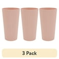 thumbnail interactive-video image 1 of (3 pack) Mainstays - Blush Pink Eco-Friendly Recycled Plastic Beverage Tumbler, 26-Ounce, 1 of 8