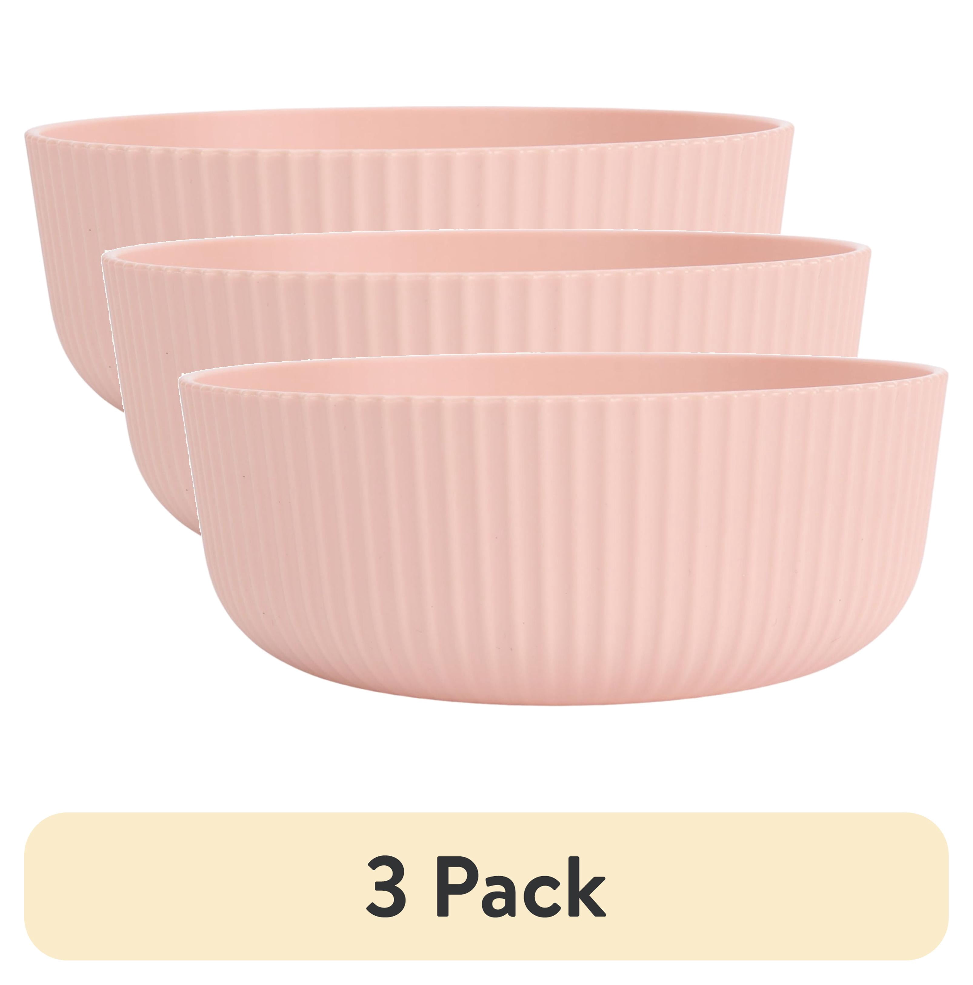(3 pack) Mainstays - Blush Pink Eco-Friendly Recycled Plastic Cereal Bowl, 38-Ounce