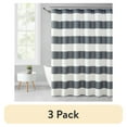thumbnail image 1 of (3 pack) Mainstays Cabana Striped Printed, Gray, 72" x 72", Ribbed Textured Shower Curtain, Polyester, 1 of 6