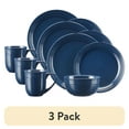 thumbnail image 1 of (3 pack) Mainstays Chiara 16-Piece Stoneware Navy Dinnerware Set, 1 of 10
