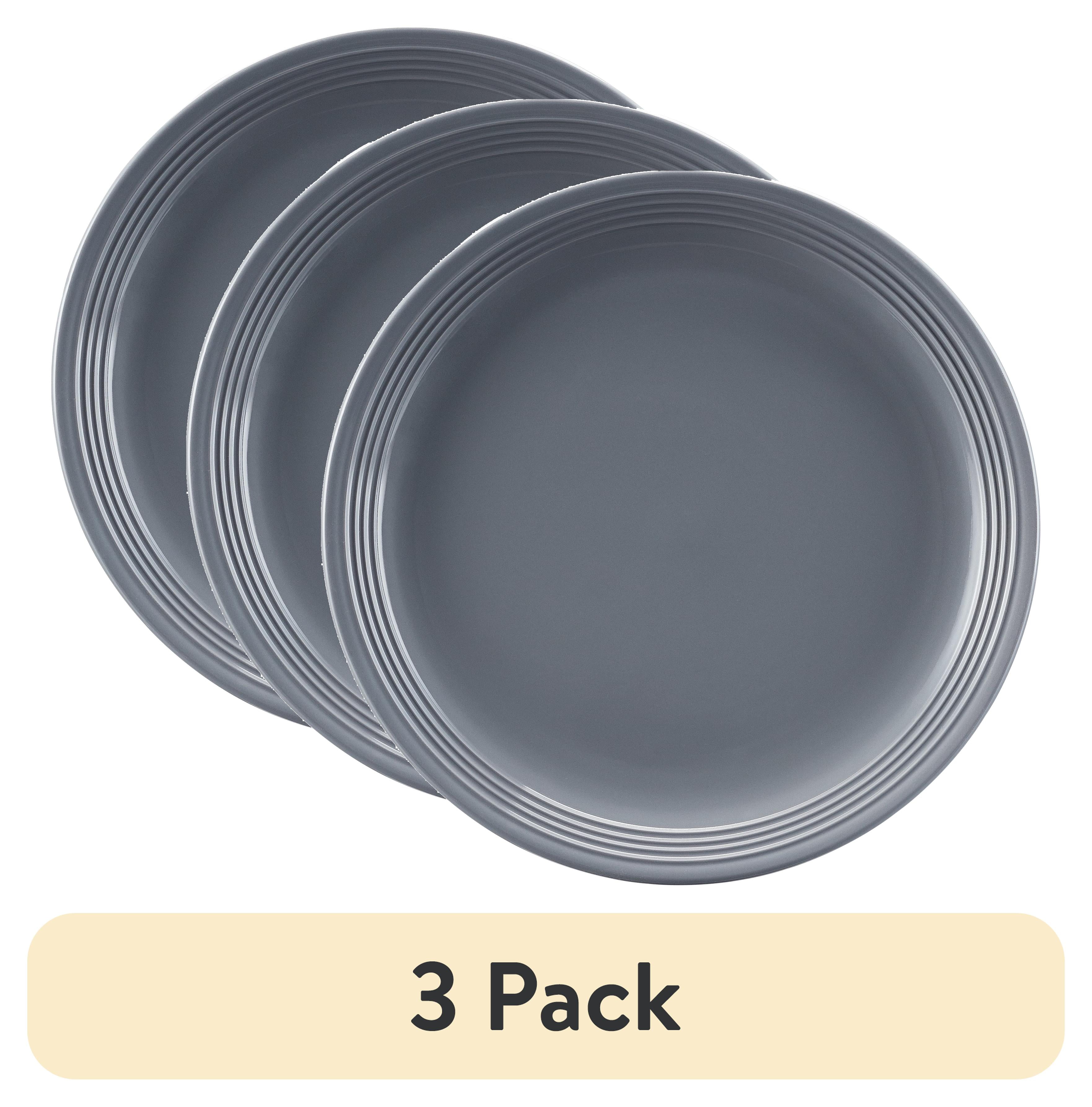 (3 pack) Mainstays Chiara Round Stoneware Gary Salad Plate