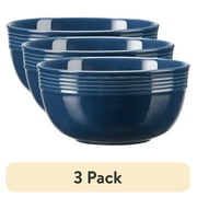 (3 pack) Mainstays Chiara Stoneware 6.25 in Round Navy Blue Bowl