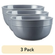 (3 pack) Mainstays Chiara Stoneware Round 6.25" Gray Bowl