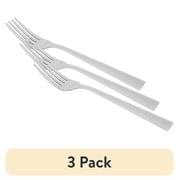 (3 pack) Mainstays Chiazza Stainless Steel Everyday Dinner Fork, 3 Piece Set, Silver