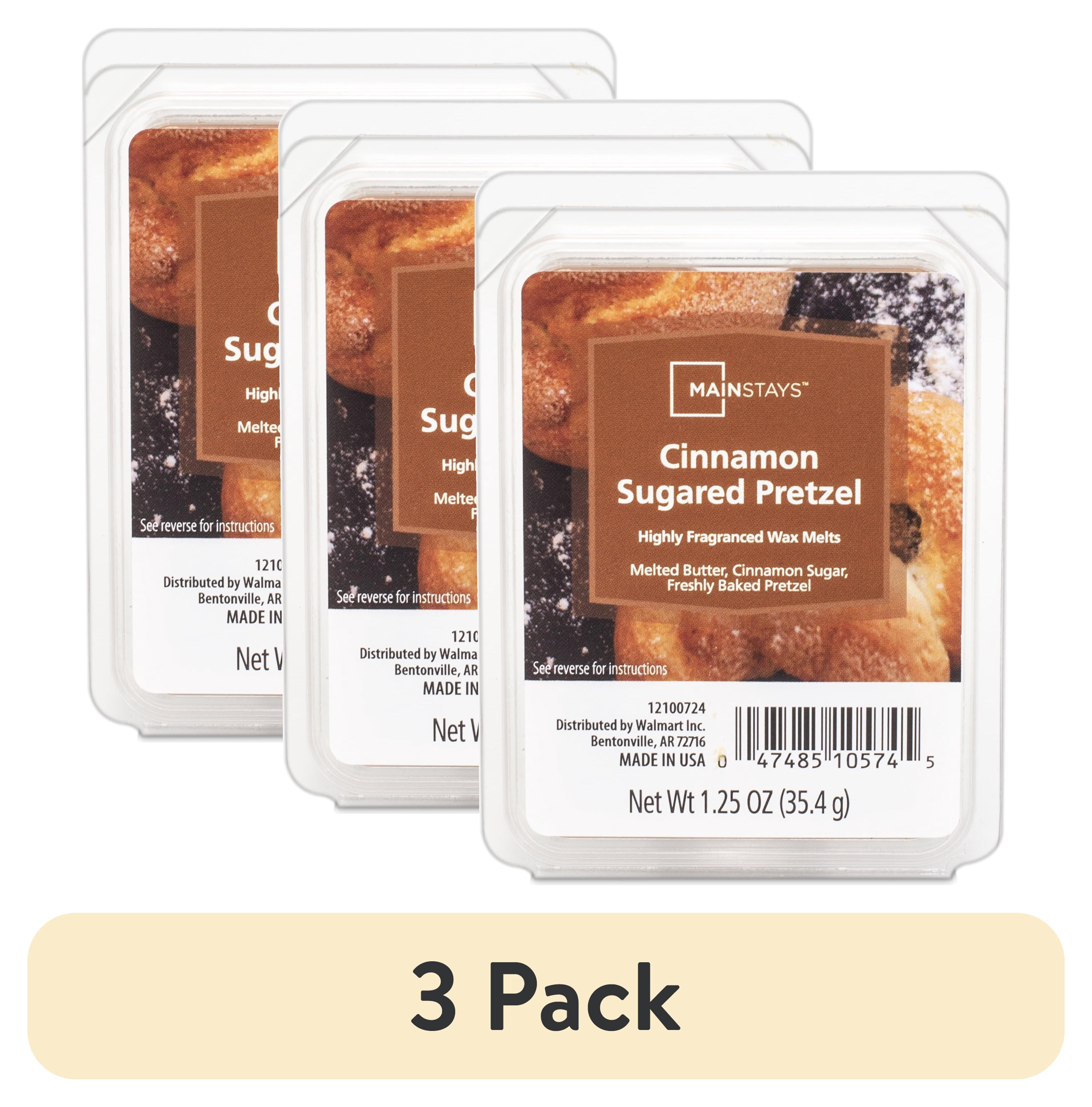 (3 pack) Mainstays Cinnamon Sugared Pretzel Scented Wax Melt, 1.25 oz