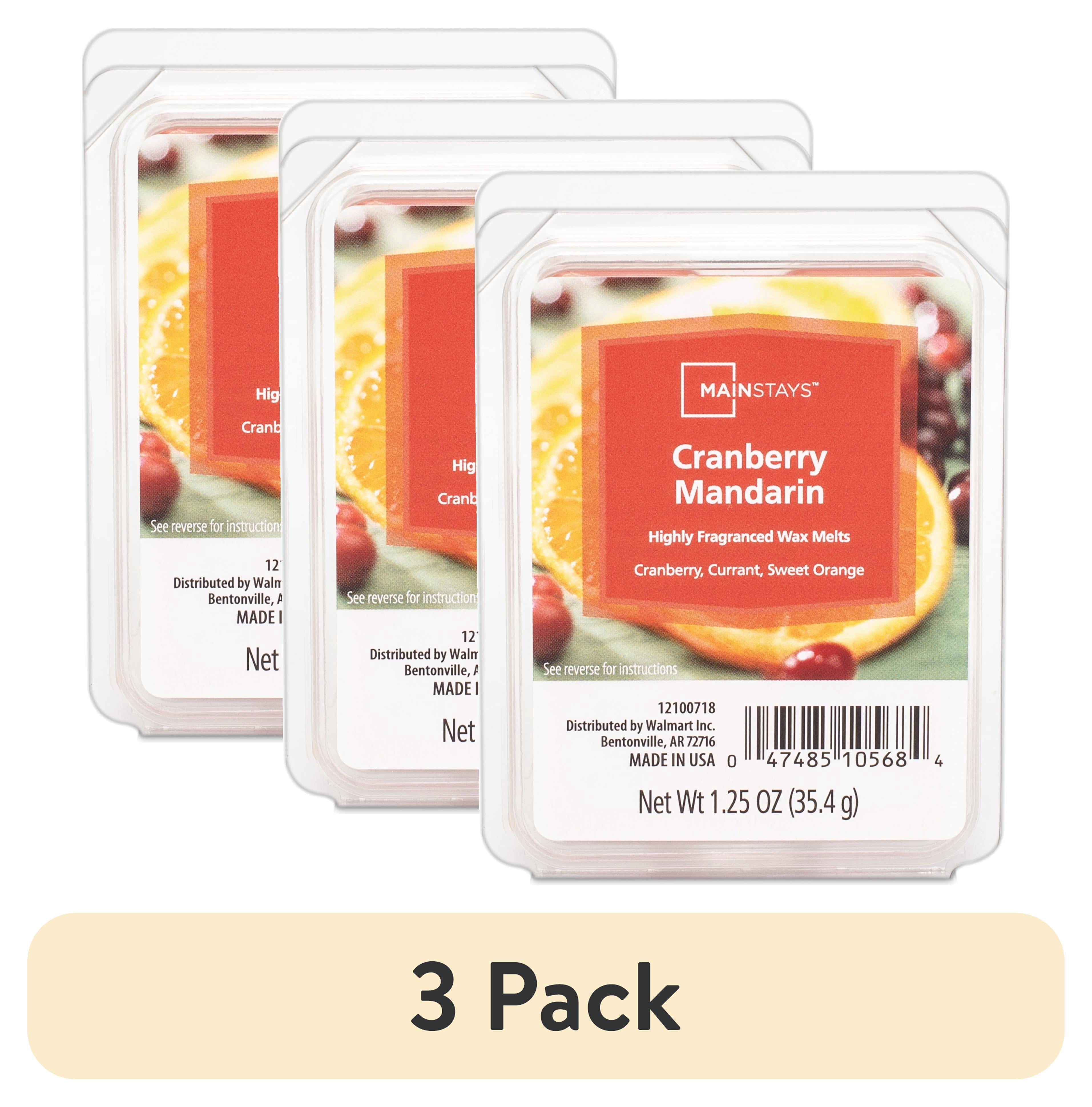 (3 pack) Mainstays Cranberry Mandarin Scented Wax Melt, 1.25 oz