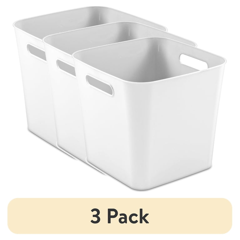 3 pack) Mainstays Cube Bin, Open Plastic Storage Containers 3 pack) Mainstays Cube Bin, Open Plastic Storage Containers