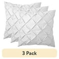 thumbnail image 1 of (3 pack) Mainstays Euro Microfiber Pintuck Pleat Pillow Sham, White, 26"x26", 1 of 7