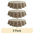 thumbnail interactive-video image 1 of (3 pack) Mainstays Farmhouse Tablecloth Summer Floral Brown Fabric, 70" Round, Hydrangea, 1 of 12