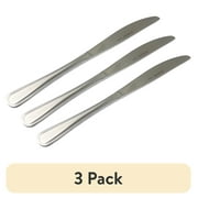 (3 pack) Mainstays Fleetline 3 Piece Stainless Steel Dinner Knife Set, Silver Tableware
