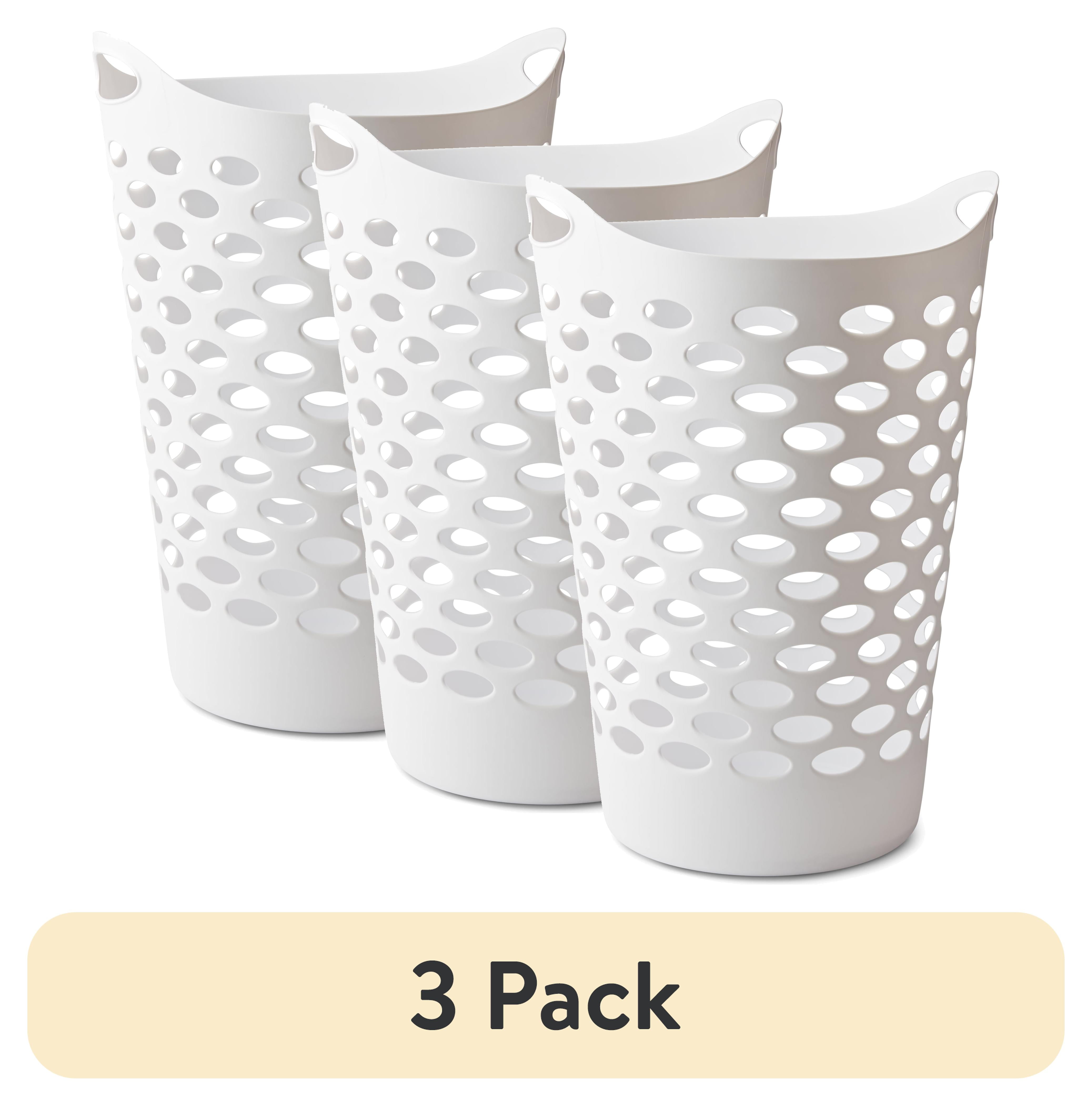 (3 pack) Plastic Round Laundry Hampers