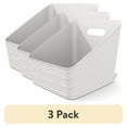 thumbnail image 1 of (3 pack) Mainstays Flexible Plastic Closet Storage Bin, Arctic White, 1 of 12